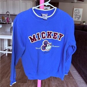 Vintage Disney World Mickey Mouse Embroidered Sweatshirt Kids L